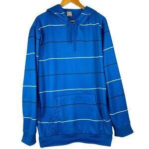 Burton Blue & Black & White Striped & Black Lettering Dry Ride Colombo Hoodie XL
